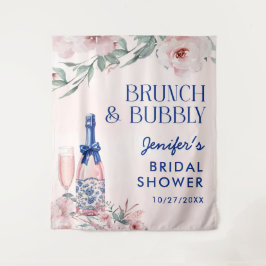 Champagne brunch en bruisende bruiloftsdouche wandkleed