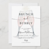 Champagne Brunch en Bruisende Bruiloftsuitnodiging Kaart (Voorkant)