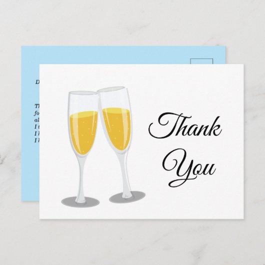 Champagne Brunch en Bubble-bedriegers bedankt u Uitnodiging Briefkaart (Voorkant / Achterkant)