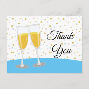 Champagne Brunch en Bubble-bedriegers bedankt u Uitnodiging Briefkaart