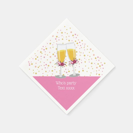 Champagne Brunch en Bubble-cheers jarig Servet (Hoek)