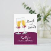 Champagne Brunch en Bubble-cheers jarig Uitnodiging Briefkaart (Staand voorkant)