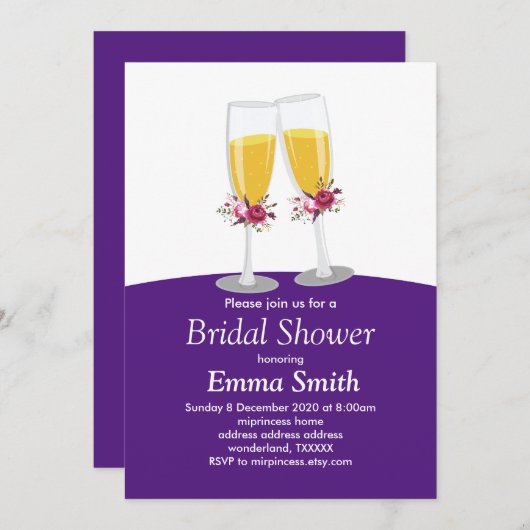 Champagne Brunch en Bubble-cheers Kaart (Voorkant / Achterkant)