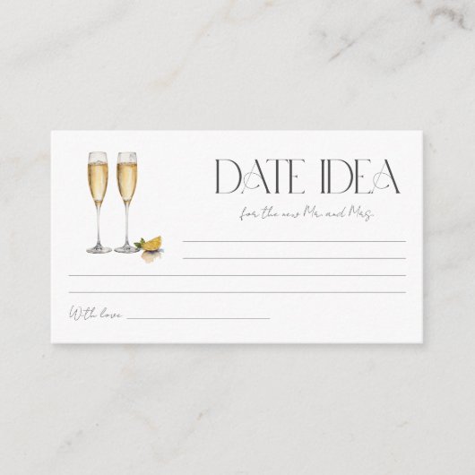 Champagne brunch en bubble party date nachtidee informatiekaartje (Voorkant)