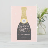 Champagne Brunch en Bubble Shower Invitation Kaart (Staand voorkant)