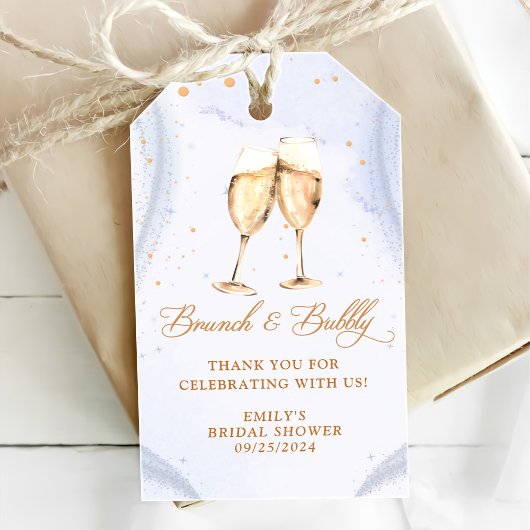 Champagne Brunch en Bubble Vrijgezellenfeest Cadeaulabel