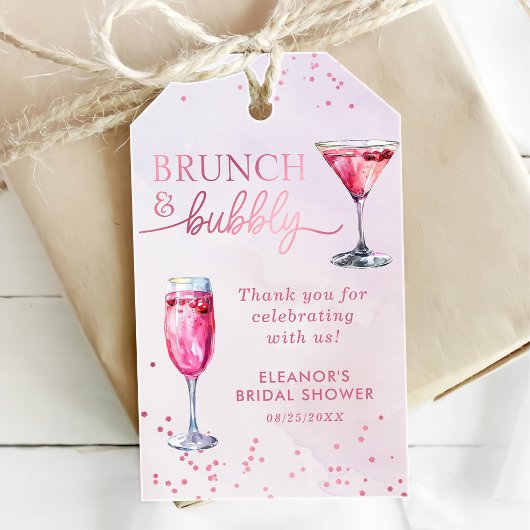 Champagne Brunch en Bubble Vrijgezellenfeest Cadeaulabel