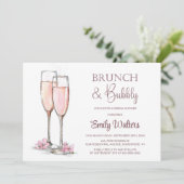 Champagne Brunch en Bubble Vrijgezellenfeest Kaart (Staand voorkant)