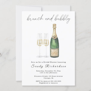 Champagne Brunch en Bubble Vrijgezellenfeest Kaart