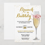 Champagne Brunch en Bubble Vrijgezellenfeest Kaart (Voorkant / Achterkant)