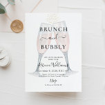 Champagne Brunch en Bubble Vrijgezellenfeest Kaart<br><div class="desc">Waterverf Roos Champagne Toasting Bridal Shower Invitation. Brunch en Bubble Uitnodiging. Het ontwerp heeft een elegante waterverf met lijst en een moderne tekstindeling. Als u geavanceerde wijzigingen wilt aanbrengen,  selecteert u onder Deze sjabloon personaliseren de optie "Klik om verder aan te passen".</div>