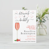 Champagne Brunch en Bubble Vrijgezellenfeest Kaart (Staand voorkant)