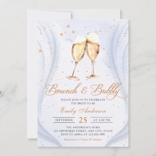 Champagne Brunch en Bubble Vrijgezellenfeest Kaart (Voorkant)