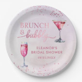 Champagne Brunch en Bubble Vrijgezellenfeest Papieren Bordje (Voorkant)