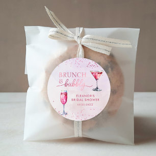 Champagne Brunch en Bubble Vrijgezellenfeest Ronde Sticker