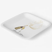 Champagne Brunch en Bubbly Vrijgezellenfeest 9 "Sq Papieren Bordje (Gebogen)