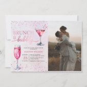 Champagne Brunch en Bubbly Vrijgezellenfeest Foto Kaart (Voorkant)