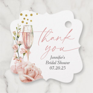 Champagne brunch en bubbly vrijgezellenfeest gunst bedankjes labels