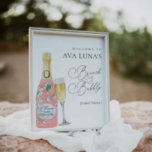 Champagne Brunch en Bubbly Vrijgezellenfeest Welko Poster