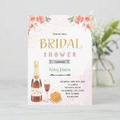 Champagne brunch thema uitnodiging (Staand voorkant)