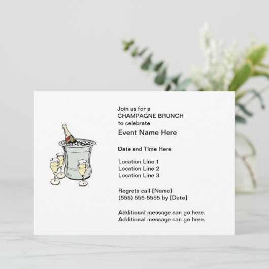 Champagne Brunch Uitnodigingen (Staand voorkant)