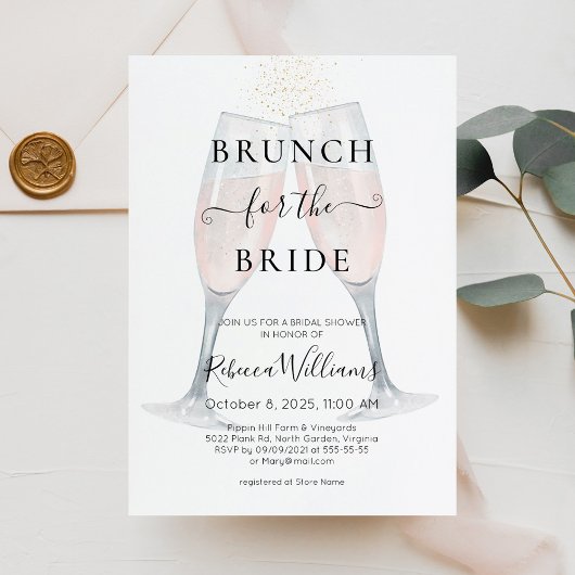 Champagne Brunch voor de Bruid Bruidsfeest Kaart