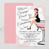 Champagne brunch voor vrouwen uitnodiging (Voorkant / Achterkant)