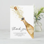 Champagne Bubbelige Verjaardags Dankkaart Bedankkaart (Staand voorkant)