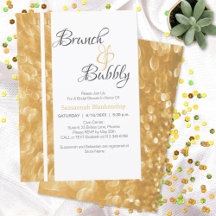 Champagne Bubbels Bruiloft Brunch Uitnodiging