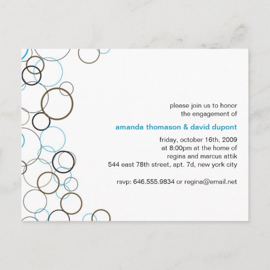 Champagne Bubbels op Aqua Party uitnodiging (Achterkant)