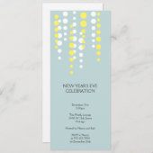 Champagne bubble blue modern chic party kaart (Voorkant / Achterkant)