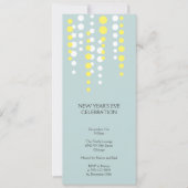 Champagne bubble blue modern chic party kaart (Voorkant)