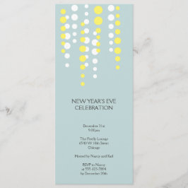 Champagne bubble blue modern chic party kaart