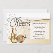 Champagne Bubble New Years Eve Party Kaart (Voorkant)