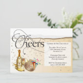 Champagne Bubble New Years Eve Party Kaart (Staand voorkant)