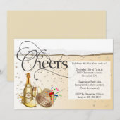 Champagne Bubble New Years Eve Party Kaart (Voorkant / Achterkant)