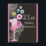 Champagne Bubbles 21st Birthday Party Invitation Kaart<br><div class="desc">Een klastige champagne uitnodiging van de verjaardagspartij om naar vrienden en familieleden uit te zenden,  volledig klantgericht,  klik enkel op de aanpassingsknoop om uw eigen details toe te voegen.</div>