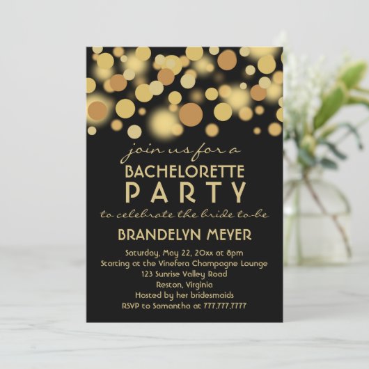 Champagne Bubbles Bachelorette Party Kaart (Staand voorkant)