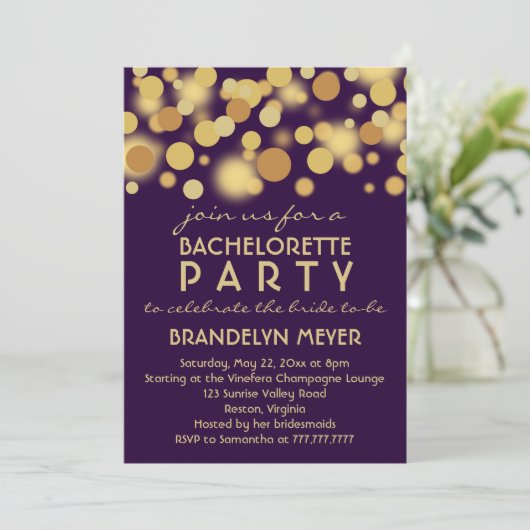 Champagne Bubbles Bachelorette Party Kaart (Staand voorkant)