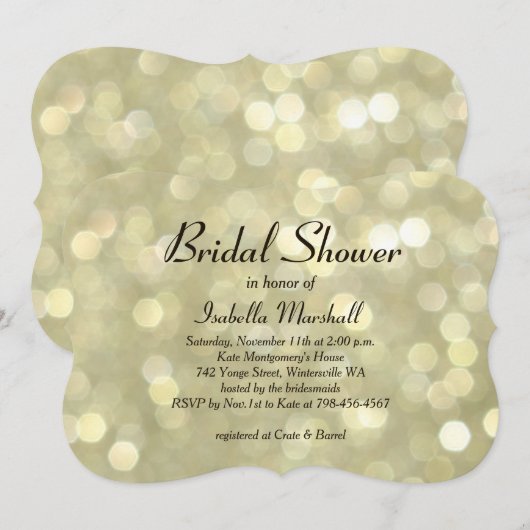 Champagne Bubbles Bridal Shower Kaart (Voorkant / Achterkant)