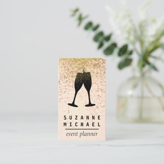 Champagne Bubbles | Brillen | GoudConfetti Visitekaartje (Staand voorkant)