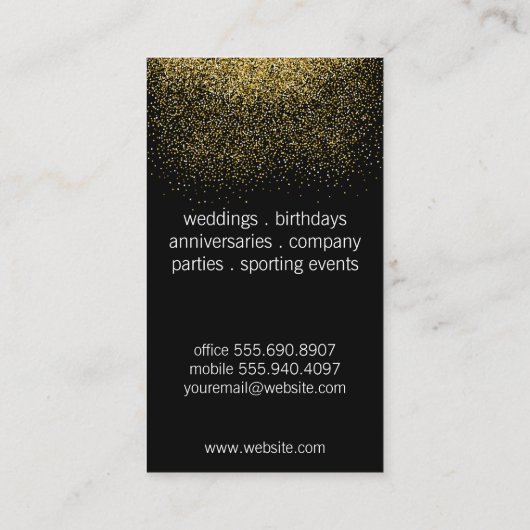 Champagne Bubbles | Brillen | GoudConfetti Visitekaartje (Achterkant)