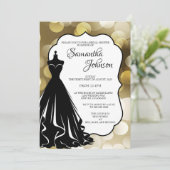 Champagne Bubbles Bruids Douche Uitnodiging (Staand voorkant)