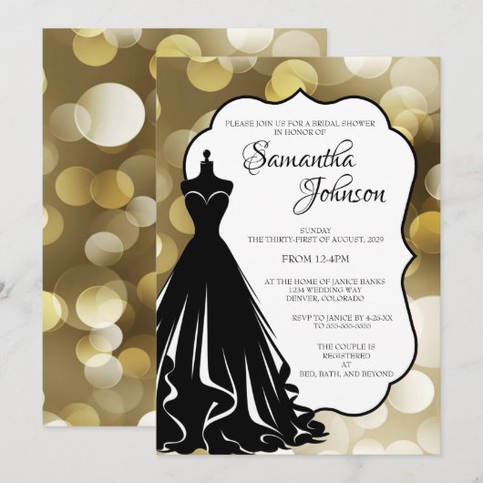 Champagne Bubbles Bruids Douche Uitnodiging (Voorkant / Achterkant)