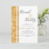 Champagne Bubbles Brunch Bubble Uitnodiging (Staand voorkant)