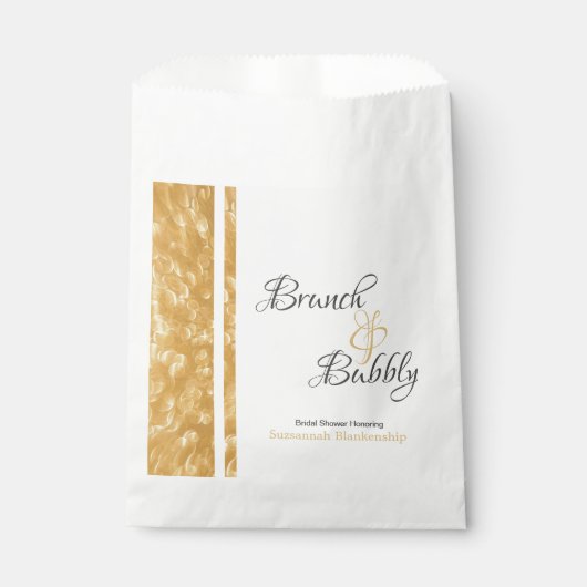 Champagne Bubbles Brunch Bubble Vrijgezellenfeest Bedankzakje (Voorkant)