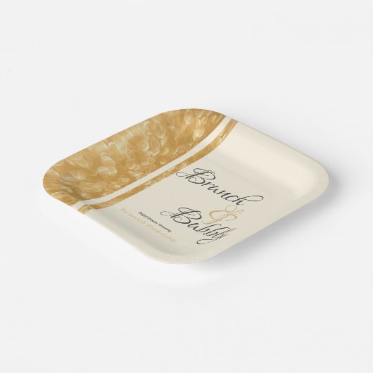 Champagne Bubbles Brunch Bubble Vrijgezellenfeest Papieren Bordje (Gebogen)