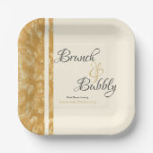 Champagne Bubbles Brunch Bubble Vrijgezellenfeest Papieren Bordje (Voorkant)