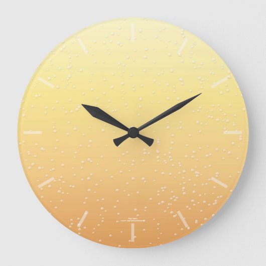 Champagne Bubbles Clock Grote Klok (Voorkant)