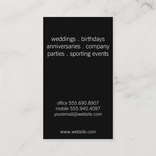 Champagne Bubbles Confetti Party Visitekaartje (Achterkant)